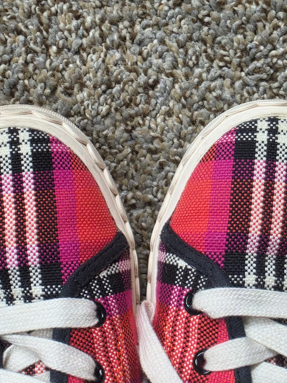 kate spade Pink Plaid Low-Top Sneakers